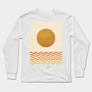 Abstract pixel sea and sun Long Sleeve T-Shirt